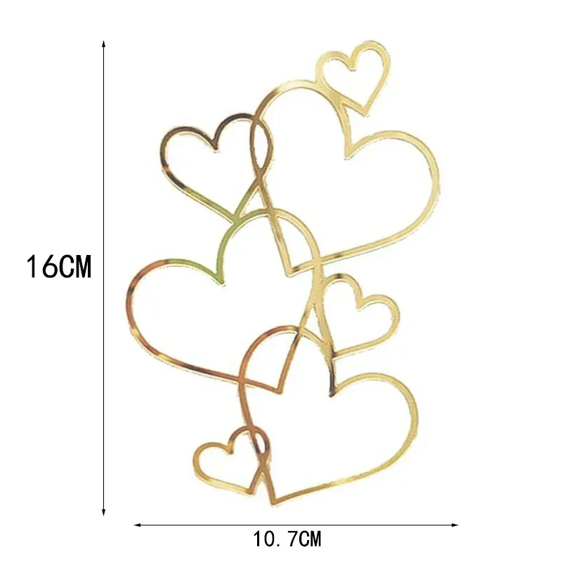 Cake Topper Cake Toppers Cake Decorations Gold Leaf Cake Decorations 7 Heart Cake Topper 1/10pcs