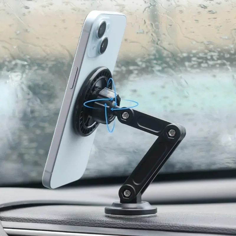 Car Magnetic Phone Holder 360&deg; Rotatable Universal Magnetic Suction Auto Instrument Panel Suction Navigation Support