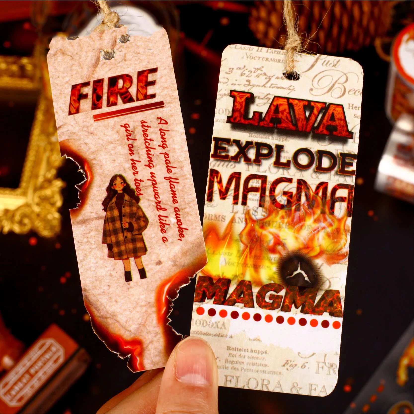 불꽃 시리즈 빈티지 다채로운 불꽃 풍경 PET 테이프 창의적인 DIY 저널 재료 콜라주 스크랩북킹 문구류