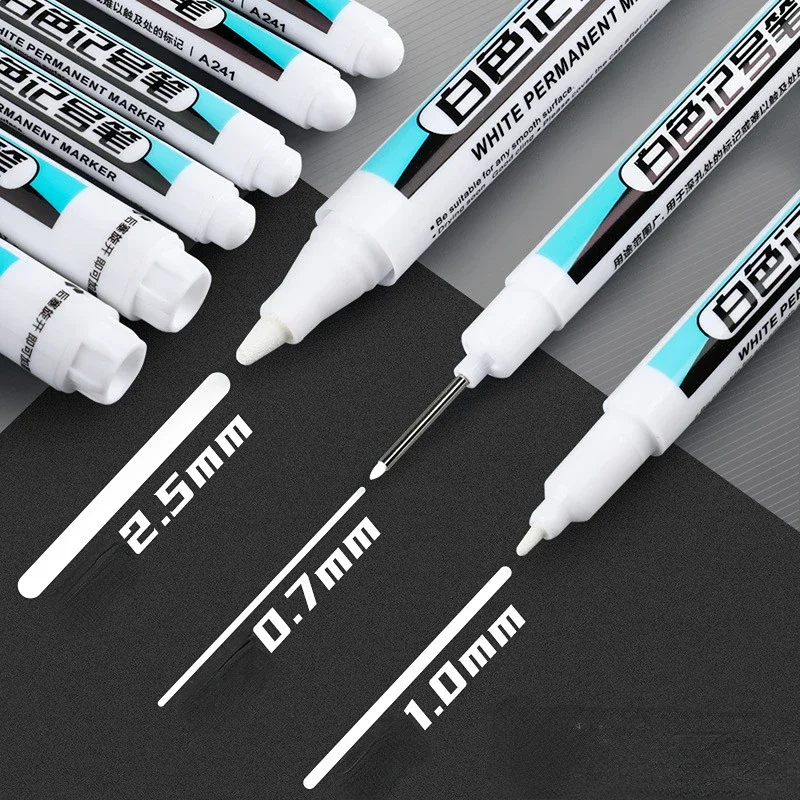 White Marker Pen Alcohol Paint Oily Waterproof Tire Painting Graffiti Pens Permanent Gel Pen for Fabric Wood Leather Marker permanent marker pen permanent marker white marker pens paint marker pen markers pen permanent markers marker pens paint pen art marker pen art markers