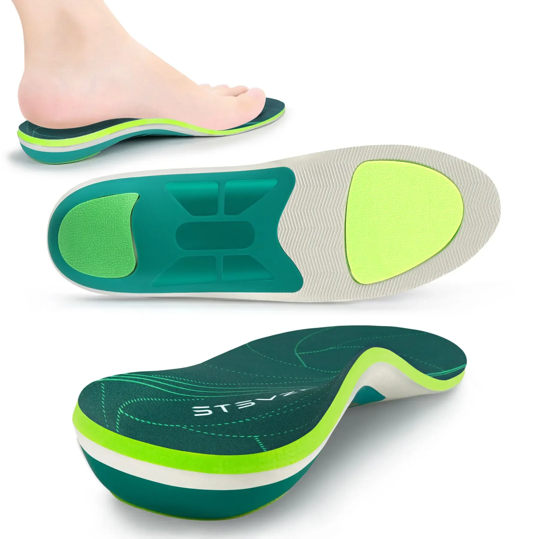 Plantilla Deportiva Ortopédica para hombre y mujer, soporte de arco alto para fascitis Plantar, plantilla ortopédica para zapatillas de deporte