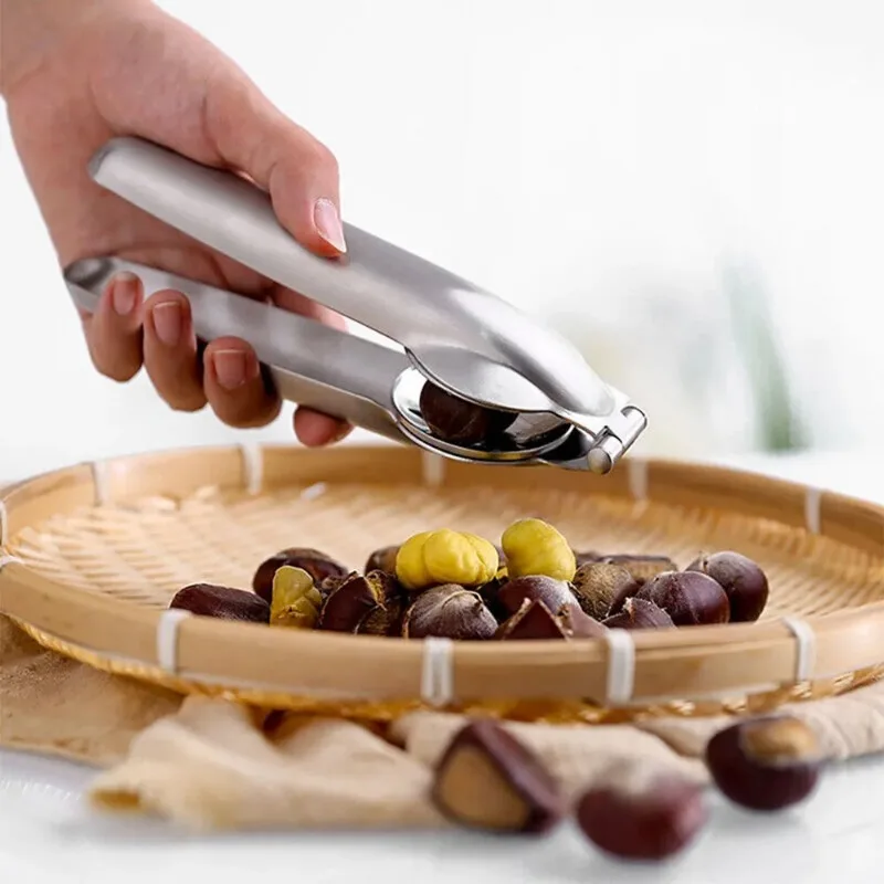 Stainless Steel Nutcracker Tool Heavy Duty Nut Cracker for Chestnuts Walnuts Hazelnuts Pecan Almonds Sheller Kitchen Gadget