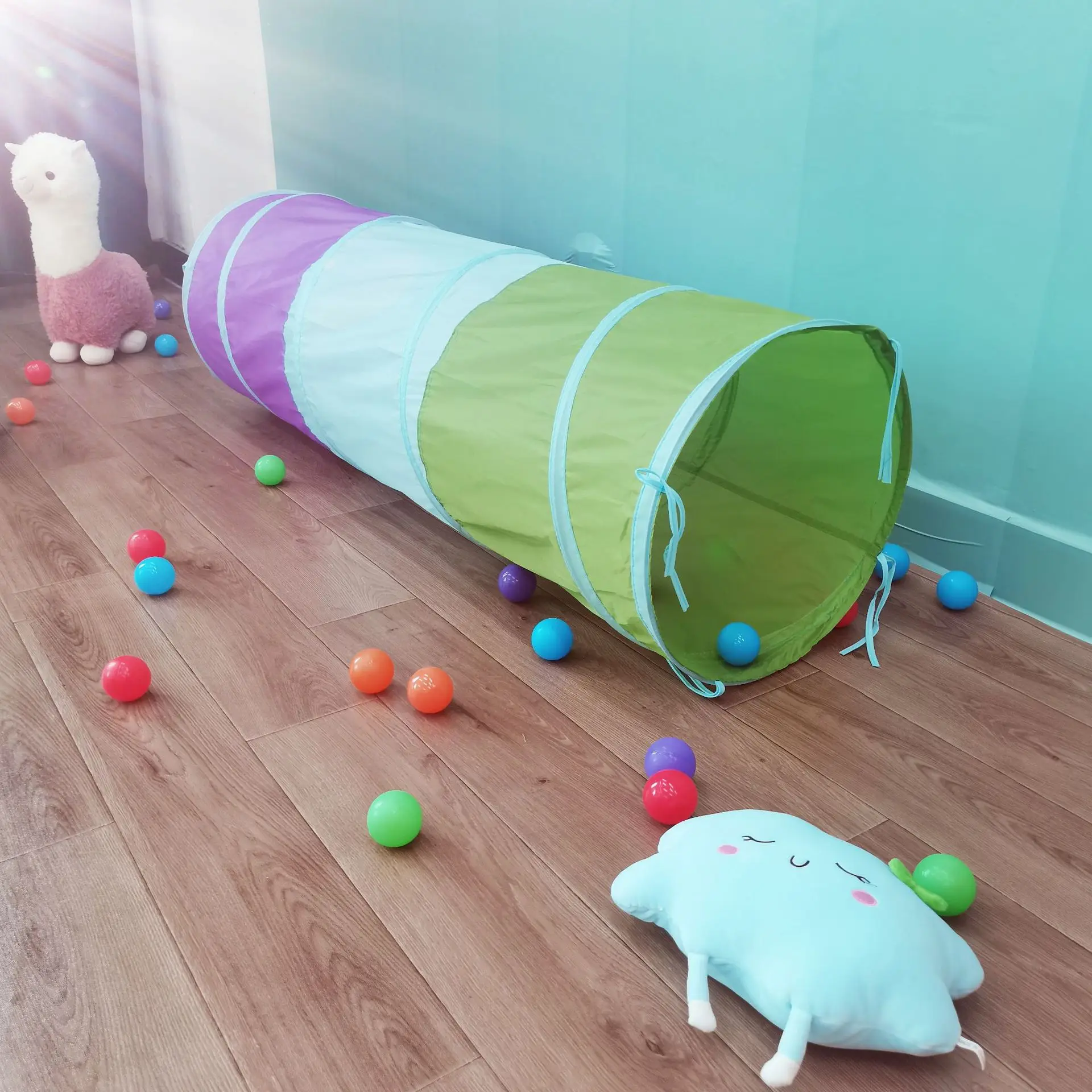 Portable Children's Tent Crawling Tunnel Play House Rainbow Tent Kids Little House Tipi Tent Indoor Toy Tube Baby Crawling Games 4
