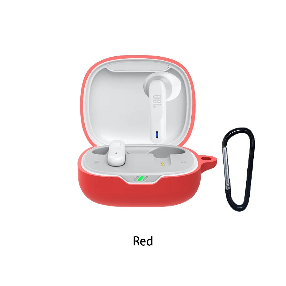 Silicone Protective Earphone Case with Hook - Solid Color Cover