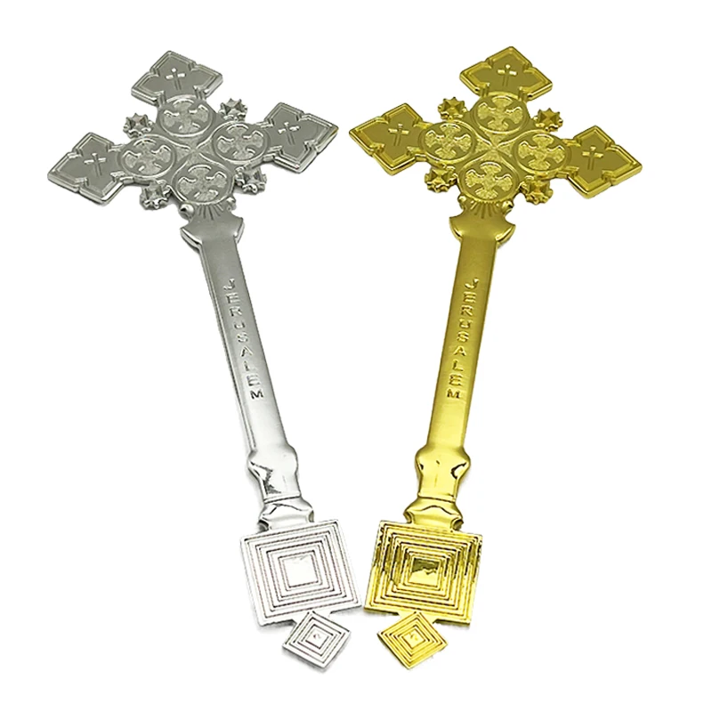 Elegant Gold and Silver Christian Wall Cross Decor