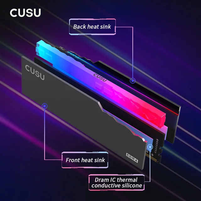 CUSU-Mémoire de serveur d'ordinateur de bureau, modèle DDR4, capacité 8 Go 16 Go, fréquence d'horloge 3200/3600mhz, ram, diy, rgb 2