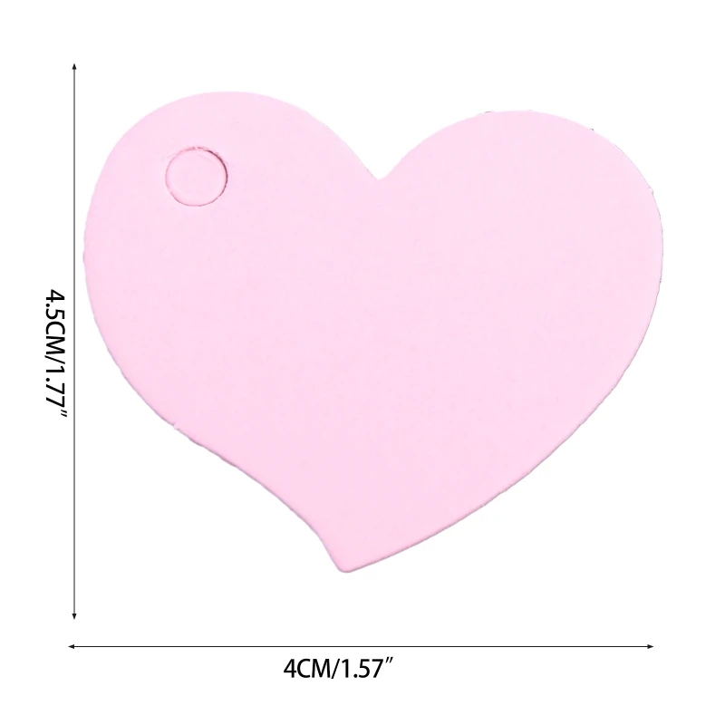 50x Blank Paper Card with Hole Heart Shape Word Message Graffiti DIY Gift Card
