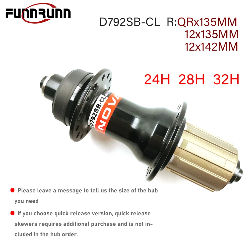 

Novatec D792SB-CL Center Lock J-bend Rear Hub QR 10x135MM Thur Axle 10x135MM 12x142MM 24 28 32H MTB Disc Cubo Freehub HG XD XDR