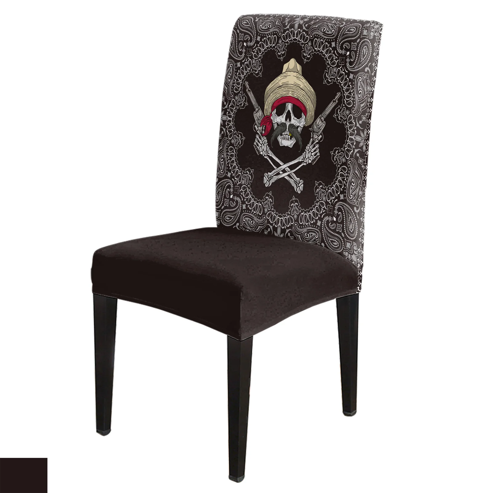 

Black Mexican Skull Retro Pattern Dining Chair Cover 4/6/8PCS Spandex Elastic Chair Slipcover Case for Wedding Home Dining Room