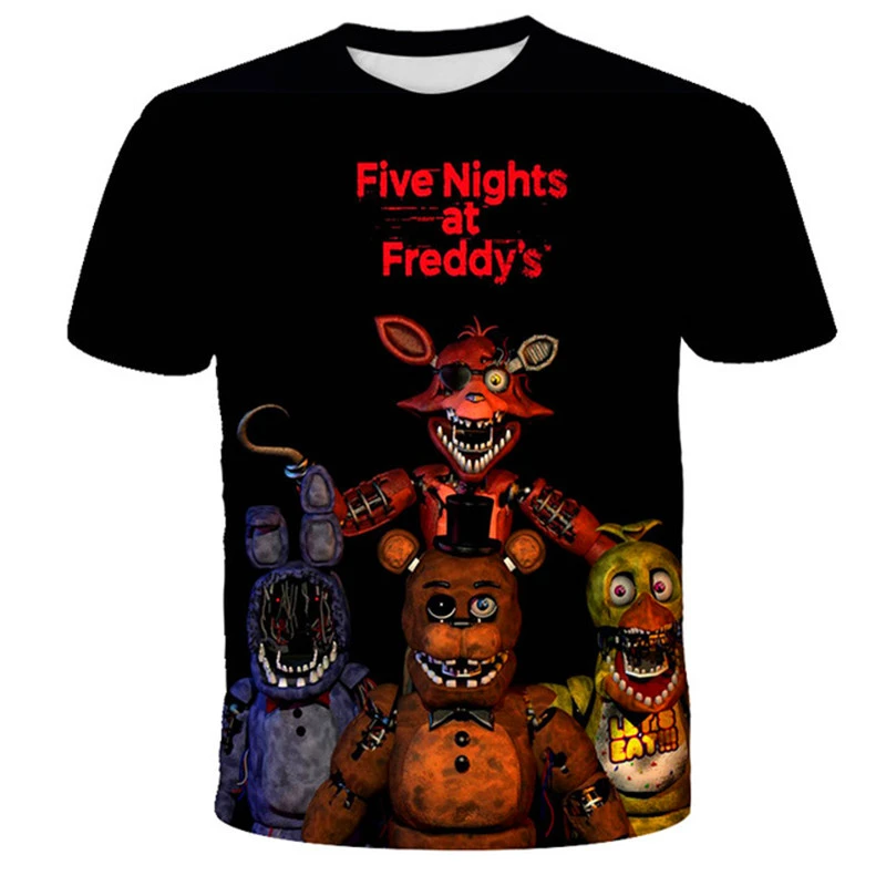 army t shirt 4 -14 Years FNAF Clothing for Boys T-Shirts Night at Freddy 3D Printed Tees Boys & Girls Fashion Short Sleeved FNAF Kids Tops personalized t shirts