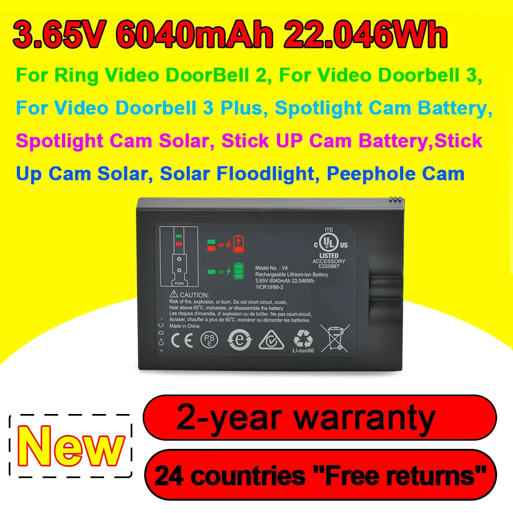 

High Quality Battery For Ring Video DoorBell 2 For Video Doorbell 3 For Video Doorbell 3 Plus