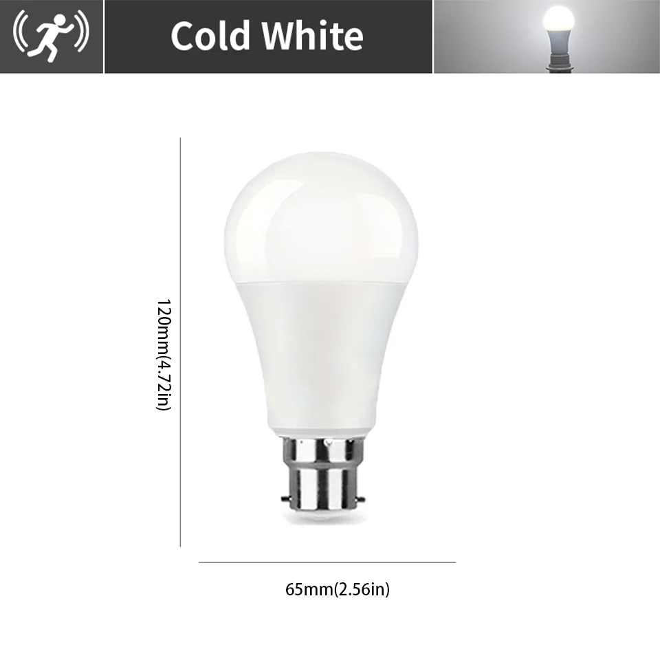 ตัวเลือกสินค้า หลอดไฟ LED ตรวจจับการเคลื่อนไหว 6-20W 220V ห้องนอน สวน บ้าน