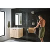 Home Care Teak Wood Aluminum Folding Shower Seat Wall Mounted Bench Bathroom Safety Furniture DN7110 Easy Installation Brushed 4
