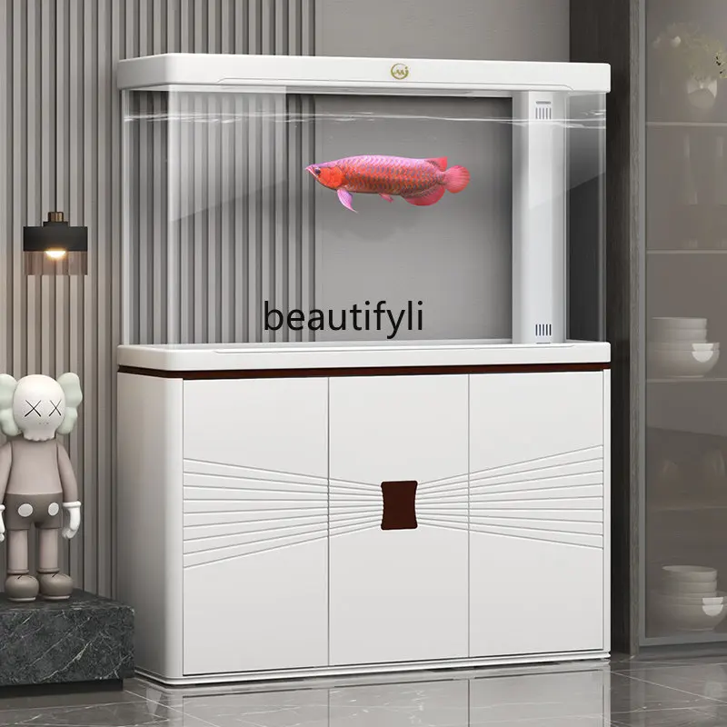 

Fish Tank Hot Bending Glass Large Aquarium Arc Ecological Bottom Filter Dragon Fish Tank