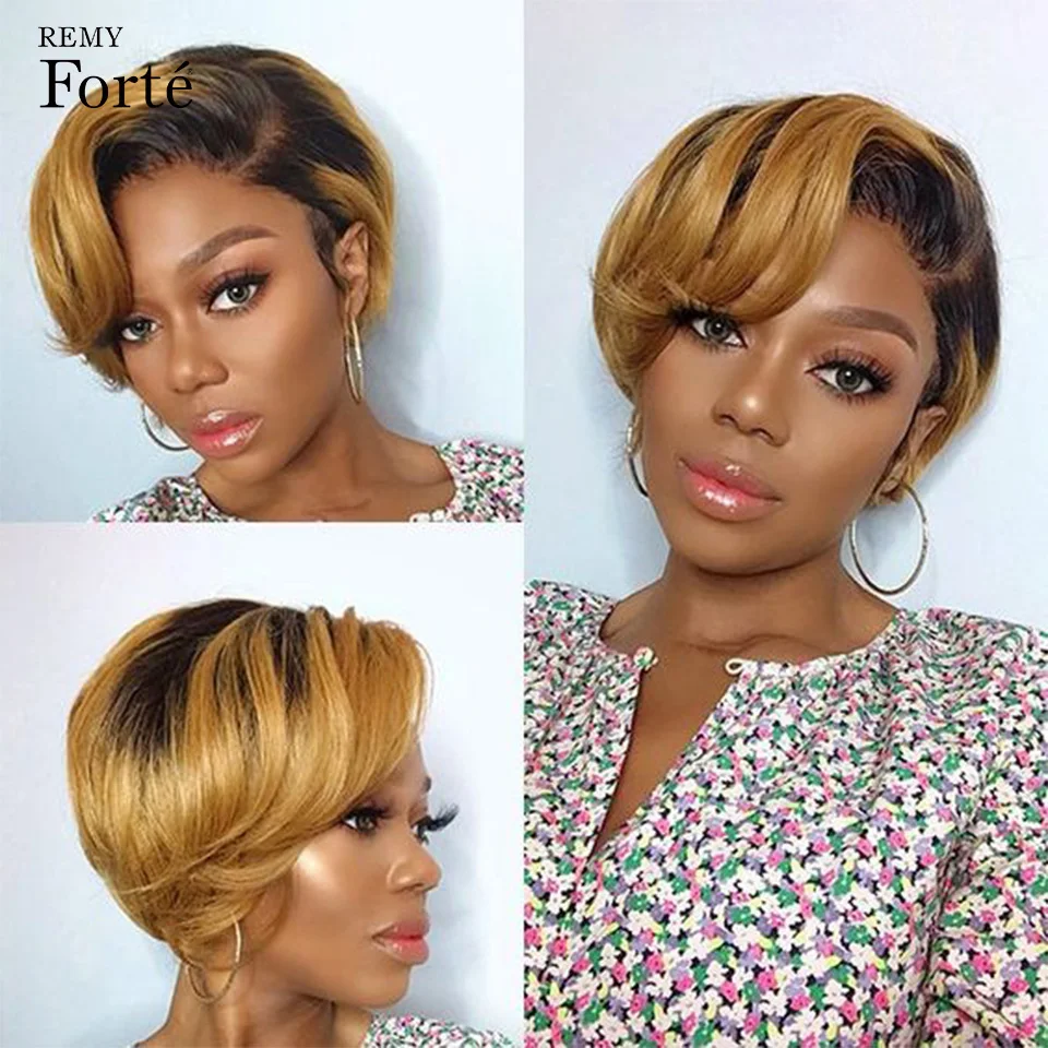 

Pixie Cut Wig 13x5x2 T Part Transparent Brazilian Virgin Human Hair Lace Front Wigs For Women 613 Blonde Short Bob Wigs Straight