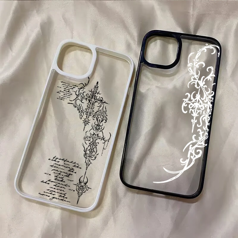 Gothic Cross Vine Transparent Phone Case Cover