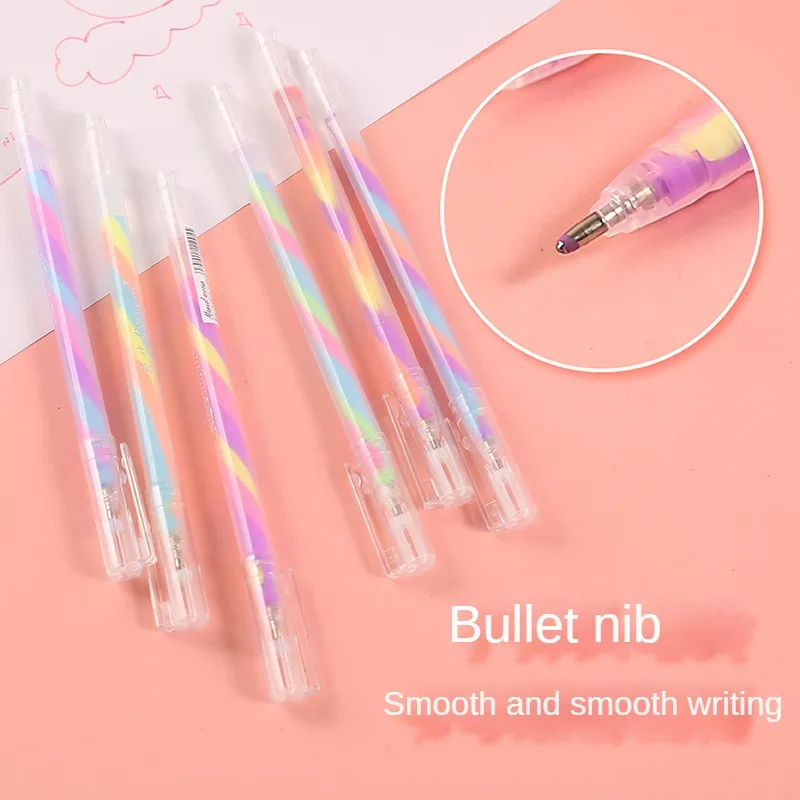 Sparkle Gel Pens 6 Colors Fine Point Rainbow Gradient Pens for Highlighting