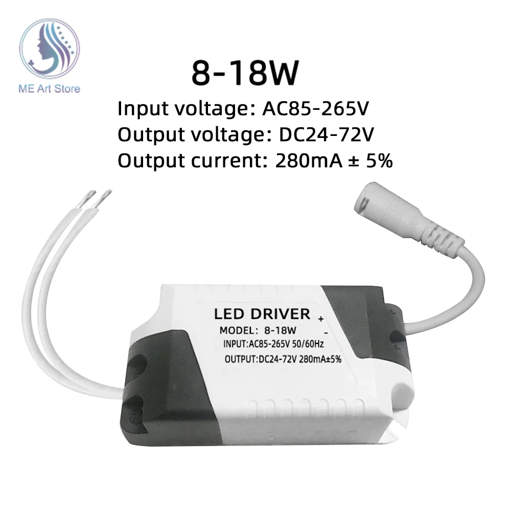 

LED Driver 280mA 8-18W/8-24W AC 110V 220V to DC 24V Lighting Transformer Panel Ceiling Lamp LED Strip Power Supply Adapter