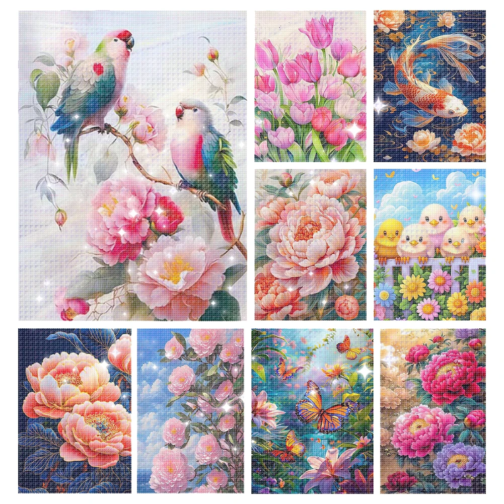 Full Embroidery Beads Printed 11CT Flower Cross Stitch Kit Home Art Decor