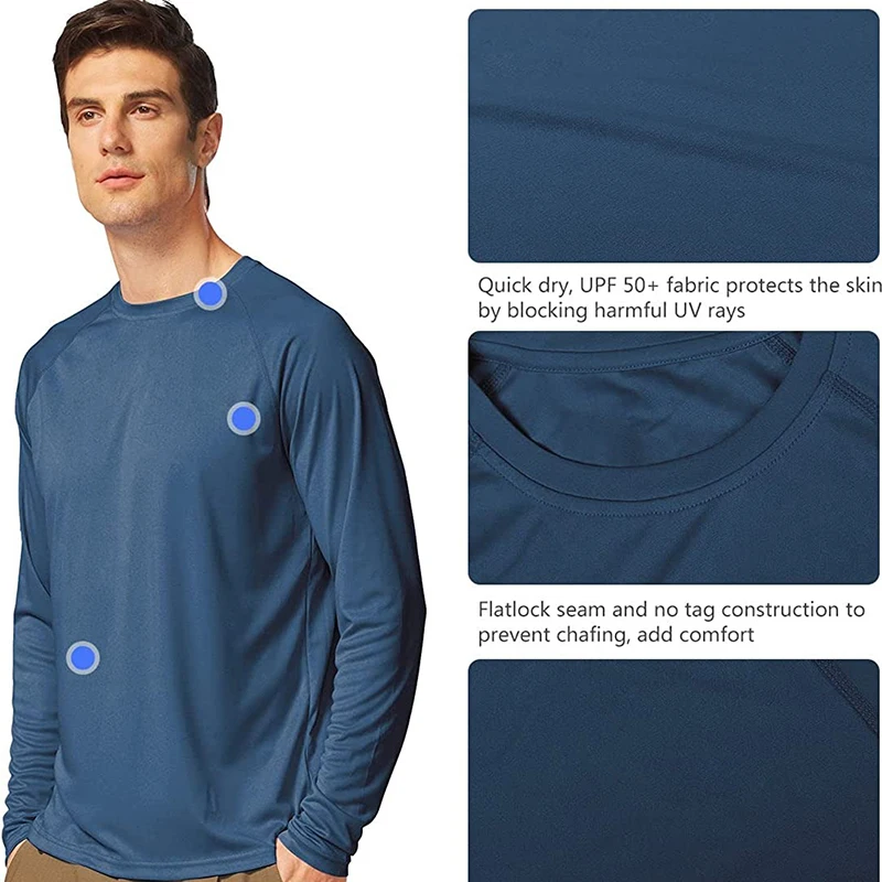 Camicia Uomo Maniche Lunghe - Traspirante, Anti-UV, Asciugatura Rapida, Per Outdoor - Foto 4