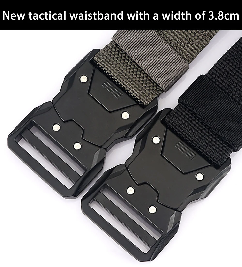1pc männer Gürtel Outdoor Taktische Gürtel Multi-Funktion Schnalle Nylon Gürtel Hohe Qualität Legierung Schnalle Gürtel Sport Leinwand neutral Gürtel – Detail 3
