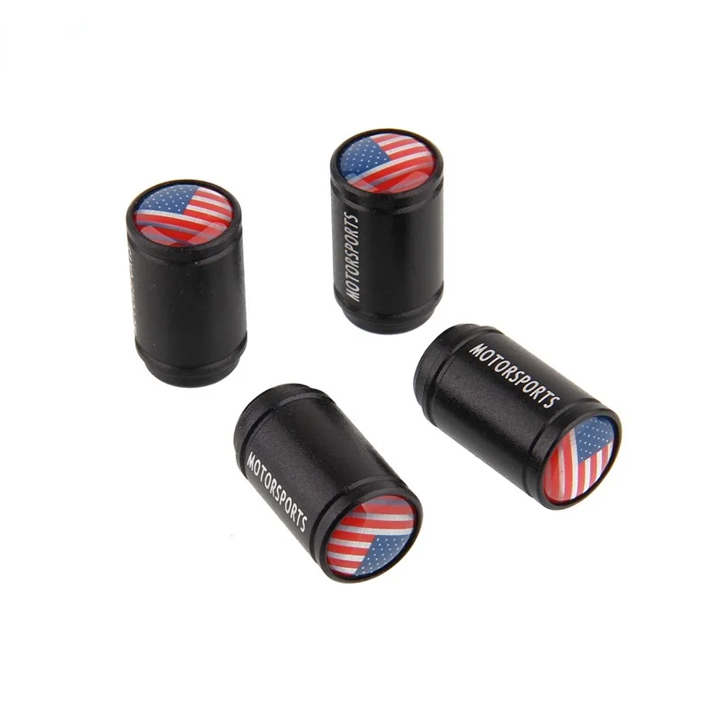 

4X America USA Tire Valve Caps American Flag Logo Car Tire Valve Cap Dust Caps for Car Motorsports Bicycle Wheel Styling