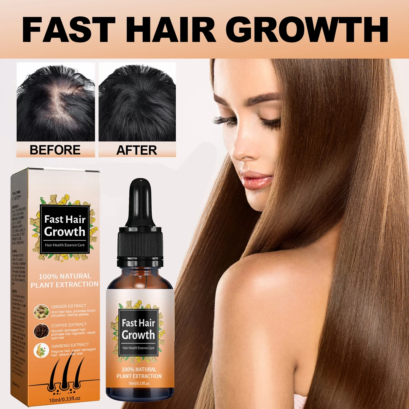 

Natural Ginger Fast Hair Growth Oil Anti-Hair Loss For Men Women Hair Care Oil