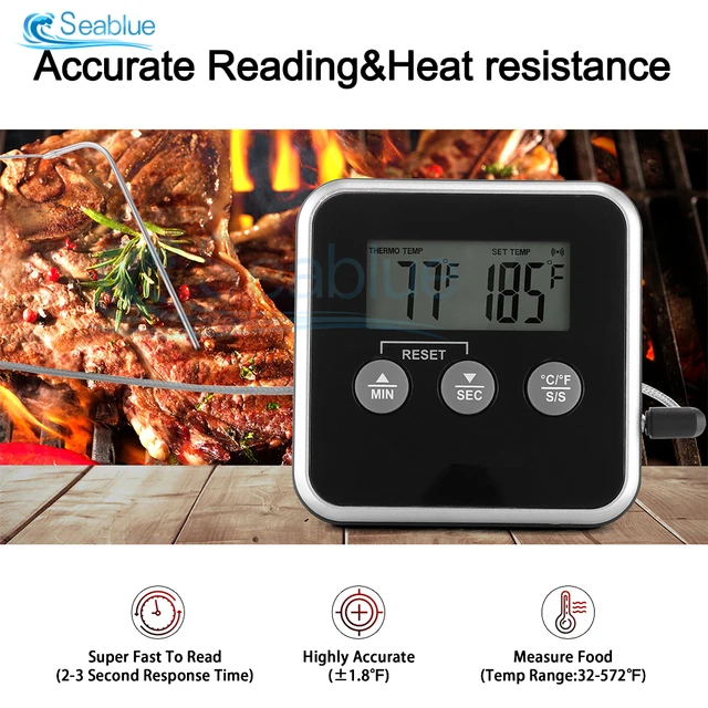 0-300℃/0-572℉ Digital Meat Thermometer Grilling with Probes Meat Oven Safe  Probe Red Wine Thermometer for Cooking Oven Smoker - AliExpress
