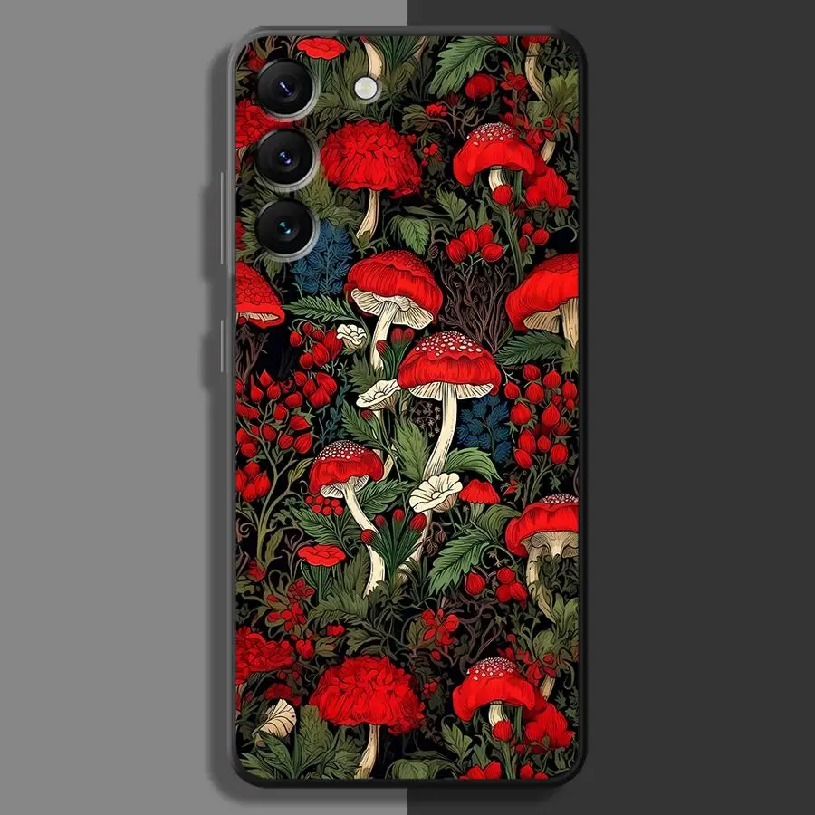Vintage Mushroom Phone Case - Retro-Style Cover with Fungi Design