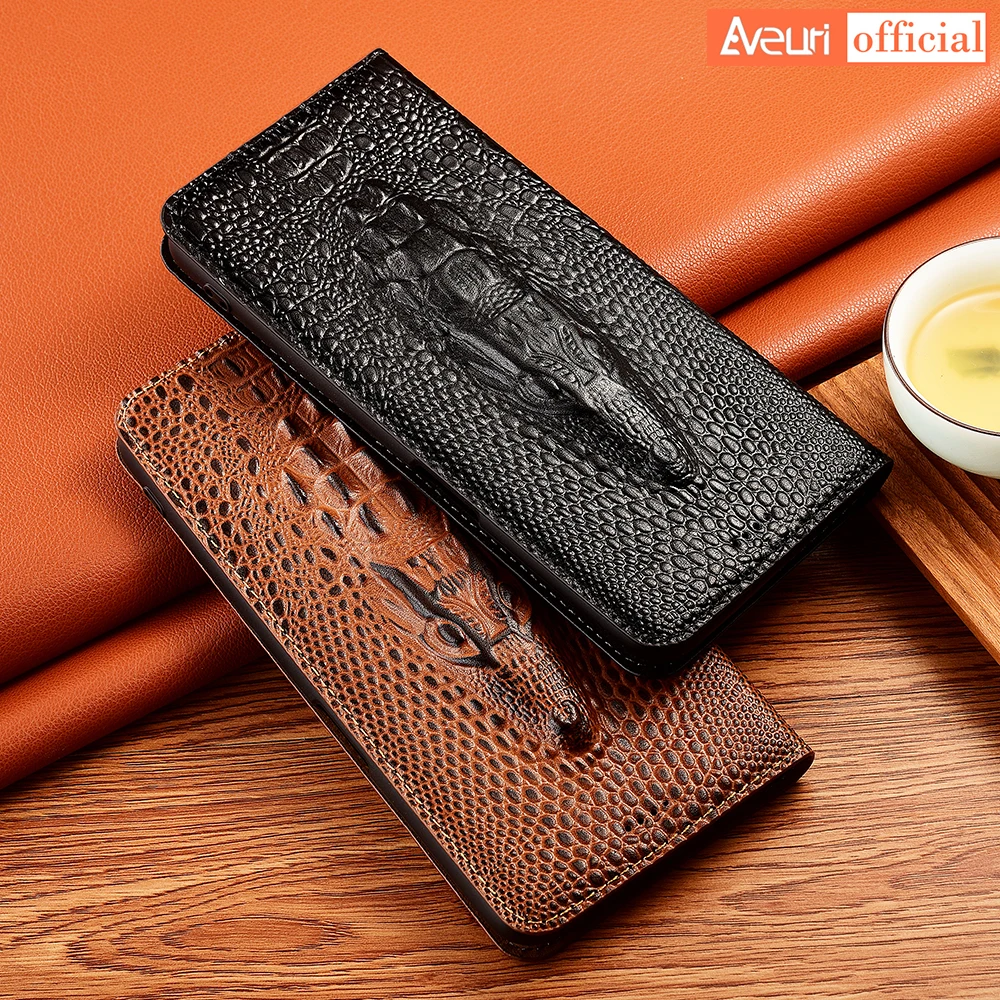 

Case For Google Pixel 7a 7 Pro 7 A Coque Luxury Genuine Leather Flip Cover For Google Pixel 7 Pro 7a Crocodile Style Phone Case