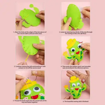 Children Sewing Animals Craft Kit Forest Creatures Sewing Felt Plush Animals Educational Sewing Set for Kids Beginners Gifts 3