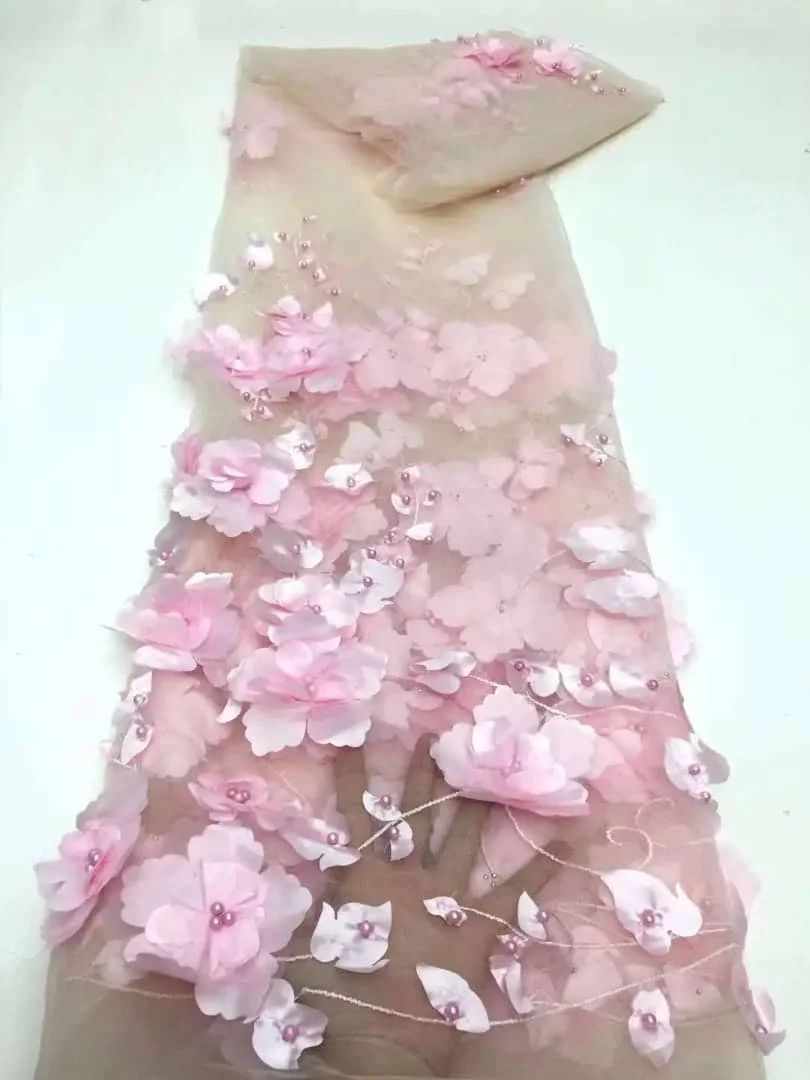 블루 프랑스어 레이스 원단에 3D 꽃 2022 고품질 레이스 그물 웨딩 x-0200에 대한 비즈 레이스 직물과 아프리카 레이스 원단