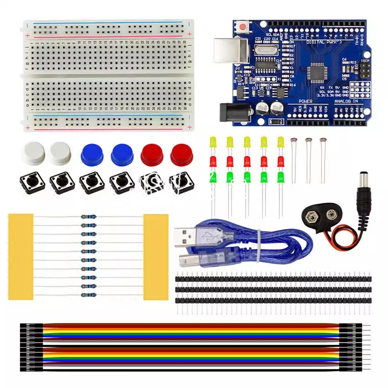 Starter Kit Per Uno R3 Mini Breadboard Led Jumper Wire Button Per Arduino Kit Fai Da Te School Education Lab
