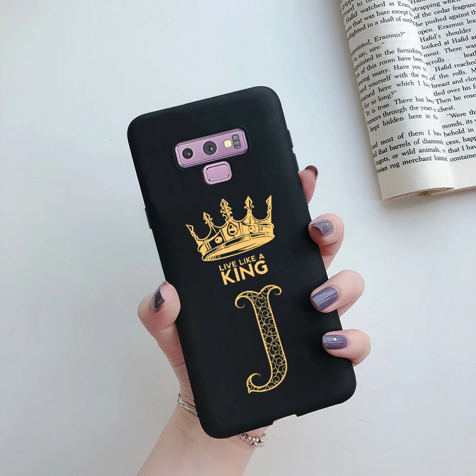 Elegant Crown Letters Shockproof Protective Phone Case - Stylish Silicone Bumper Back Cover for Samsung Galaxy Note 9