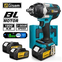 Gisam 1800N.M Torque Brushless Electric Impact Wrench 1/2 inch  Cordless Wrench Screwdriver Power Tools For Makita 18V Battery 1