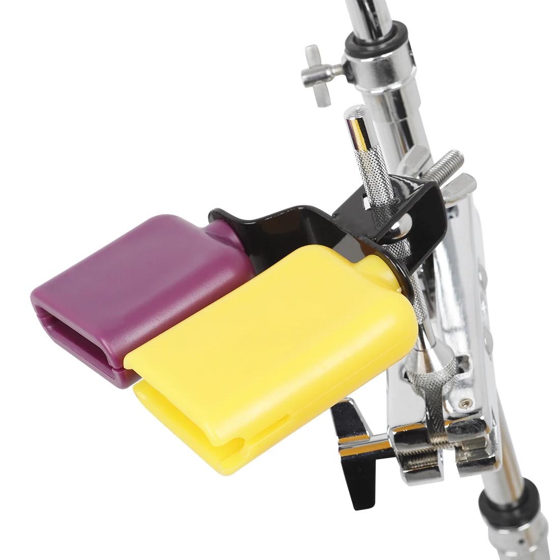 Double-Sambago-Bell-Latin-Music-Yellow-Purple-Cowbell-High-Low-Sound ...