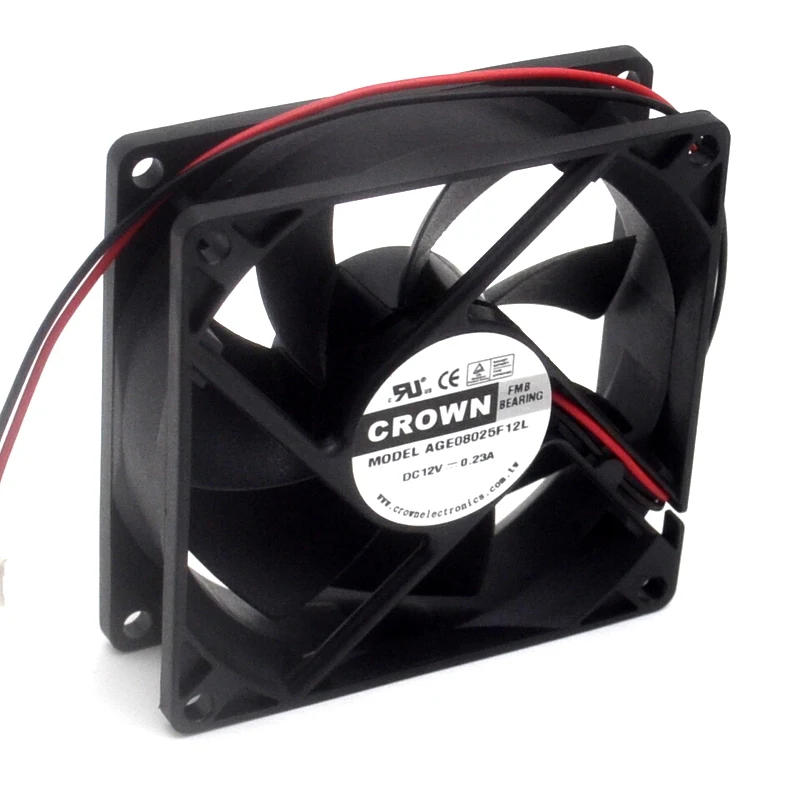 AGE08025F12L 8cm 8025 80mm 12V 0.23A silent cooling fan 80*80*25mm