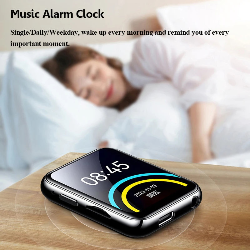 Mini Pocket Bluetooth5.4 MP3 Player IPS HD Touch Screen Hifi Sound Walkman Recorder Video Player Support FM TF Card Alarm Clock