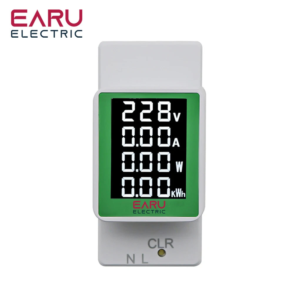 

4IN1 Din Rail AC Monitor AC50-300V 100A Voltage Current Watt KWH Power Digital Energy Meter VOLT AMP Voltmeter Ammeter Wattmeter