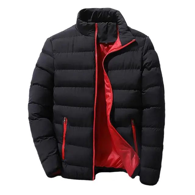 Nuove giacche da uomo per l'autunno e l'inverno Colletto rialzato Tinta unita Giacca calda slim fit Giacca leggera casual e versatile 5