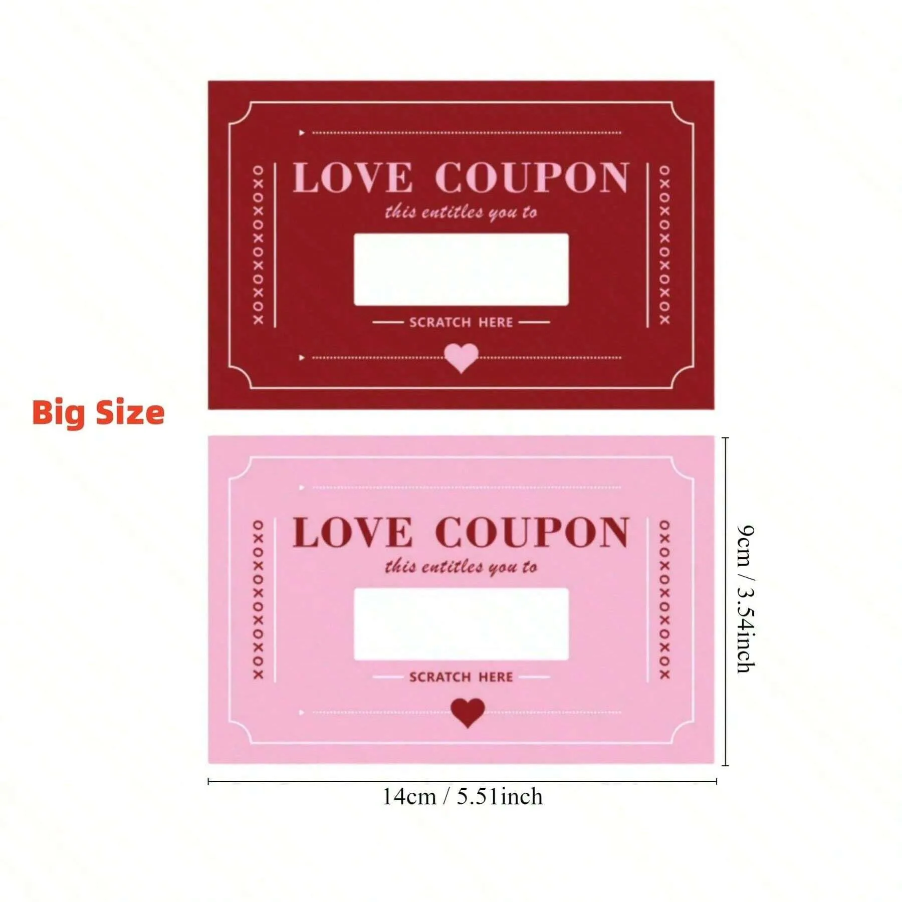 20pcs Creative Lovers Scratch-Off Cards Coupon DIY Romantic Valentine'S Day Love Game Card Funny Party Gifts Game For Wedding