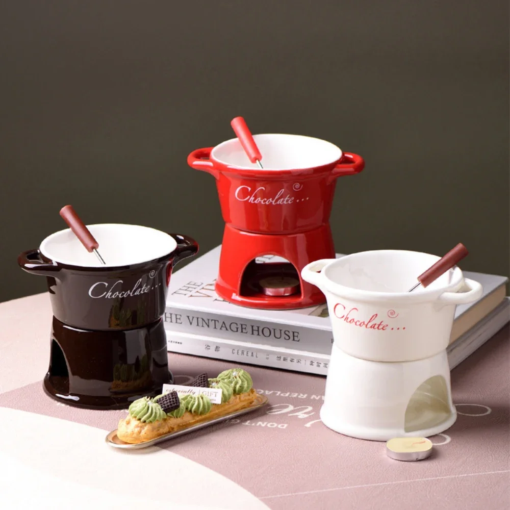 280/300ml Fondue Cup Melting Pot, Melting Fondue Bowl Set for Cheese Chocolate Butter Caramel