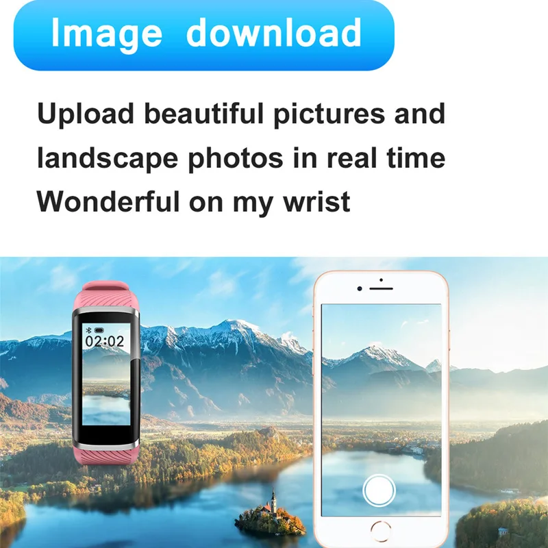 Smart Fitness Bracelet Heart Rate Blood Pressure Fitness Tracker  ForAndroid IOS Customize Wallpaper Smart Band Watch Men Women