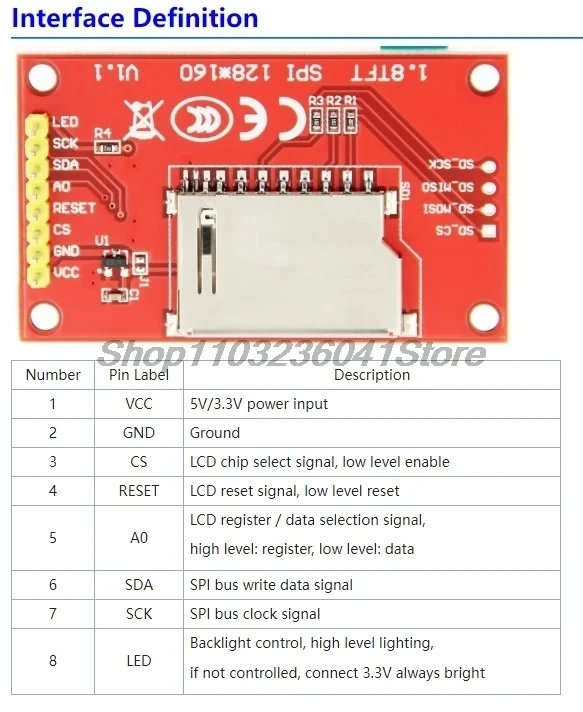 1,44 1,8 2,0 2,2 2,4 2,8 3,2 3,5 4,0 Zoll SPI TFT LCD Bildschirm Bunte Touch Display Modul ILI9341 ILI9488 480*320 240*320 Laufwerk – Detail 4