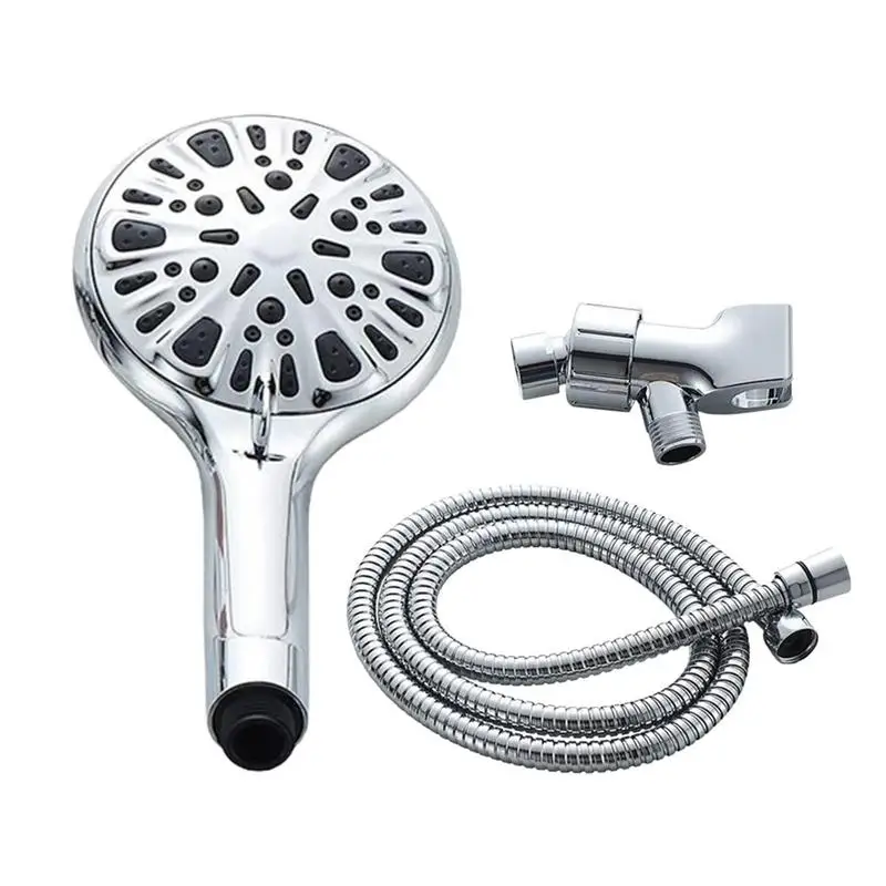 

High Pressure Shower Head 360 Adjustable 9 Spray Setting Shower Head Combo Water Saving Stainless Steel Shower Hose For Bathroom