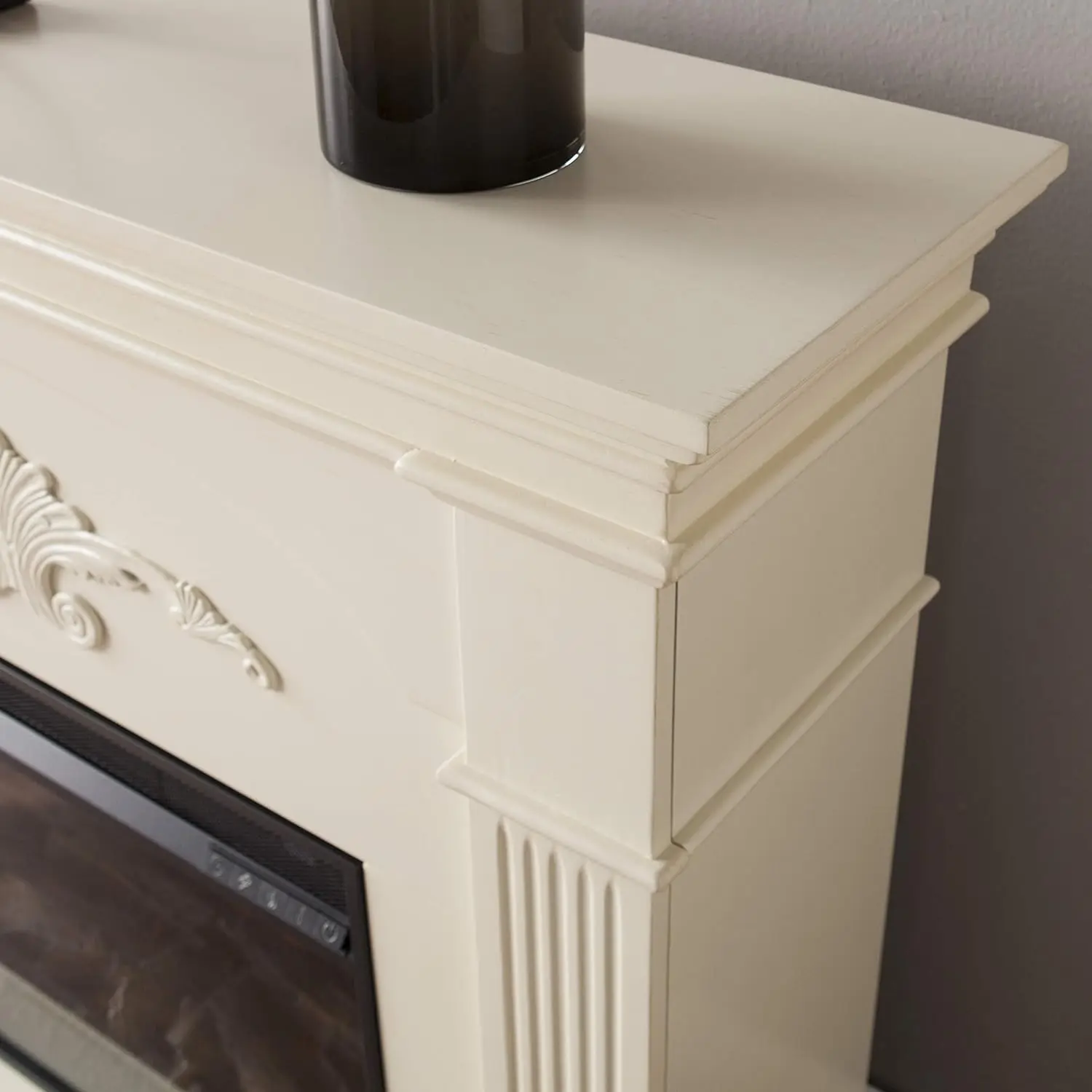 SEI Furniture Sicilian Harvest Traditional Style Electric Fireplace, 44.75" W x 14" D x 40.25" H, Ivory 5