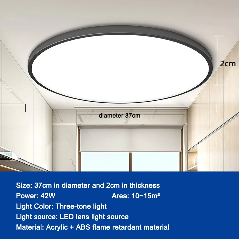 Modern Ultra Thin LED Light Round Waterproof Bathroom Balcony Bedroom LED Lighting Kitchen Aisle Corridor Ceiling Lamp Fixtures pendant ceiling lights