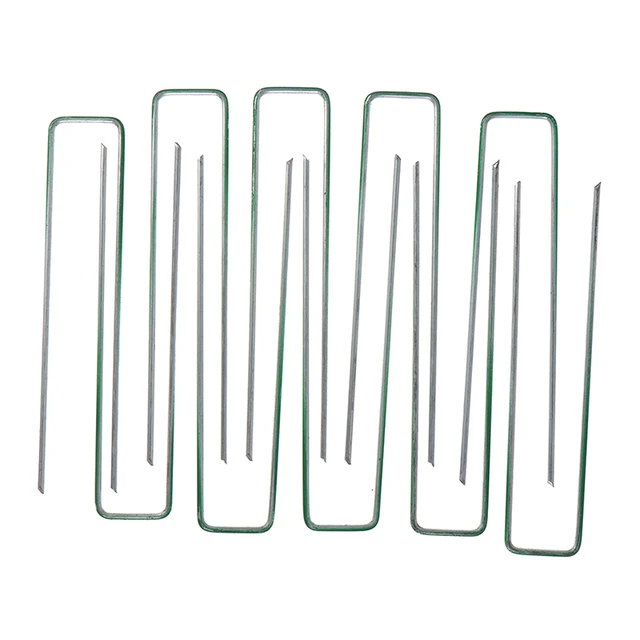 10 db Kerti U Csapok Acél Horganyzott Fél Zöld Műfű Gyepek - Image 2