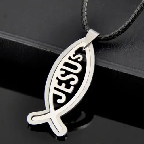 Collana con pesce Gesù per donna Acciaio inossidabile