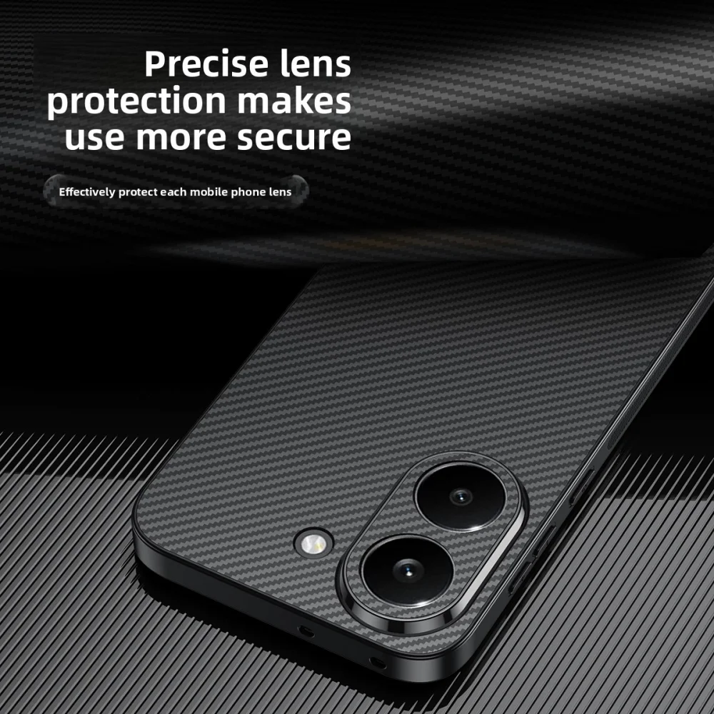 Luxury Hard PU Carbon Fiber Protective Back Cover Case